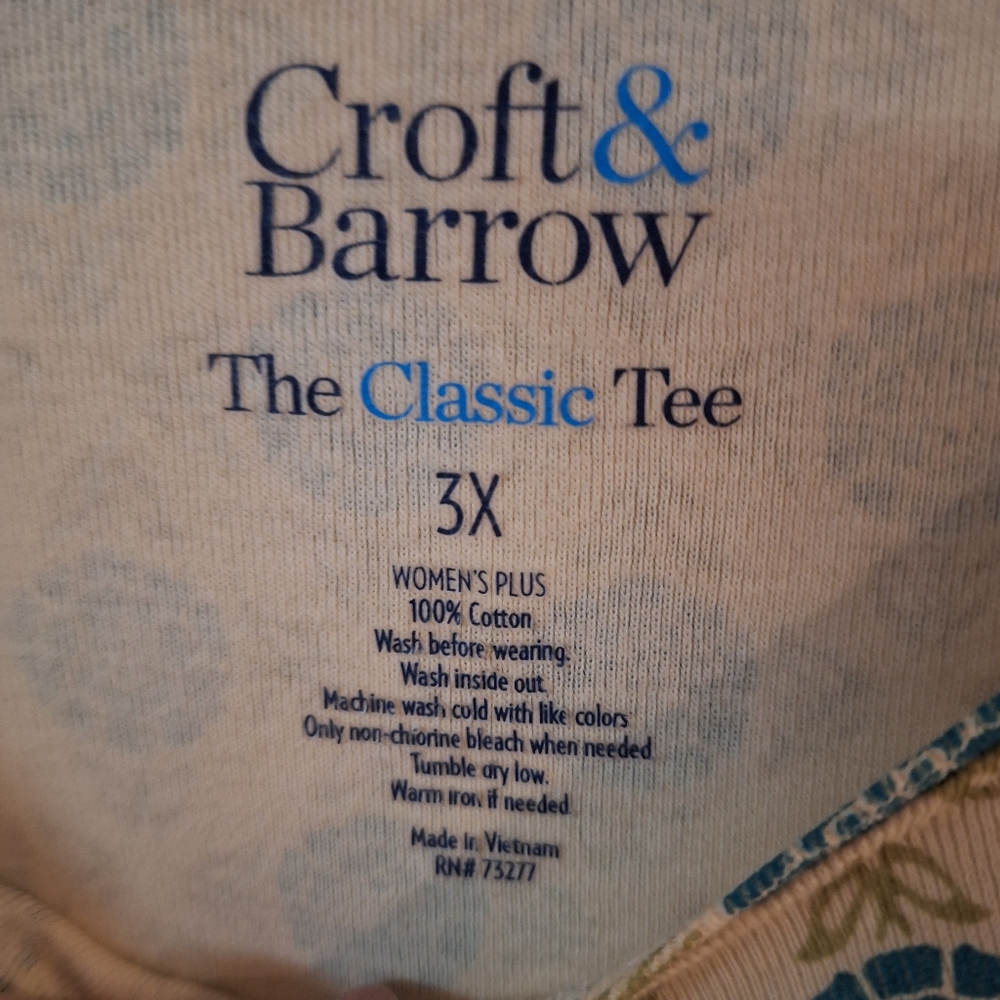 Croft & Barrow Blue and Cream Short Sleeve Tee - Picture 3 of 3
